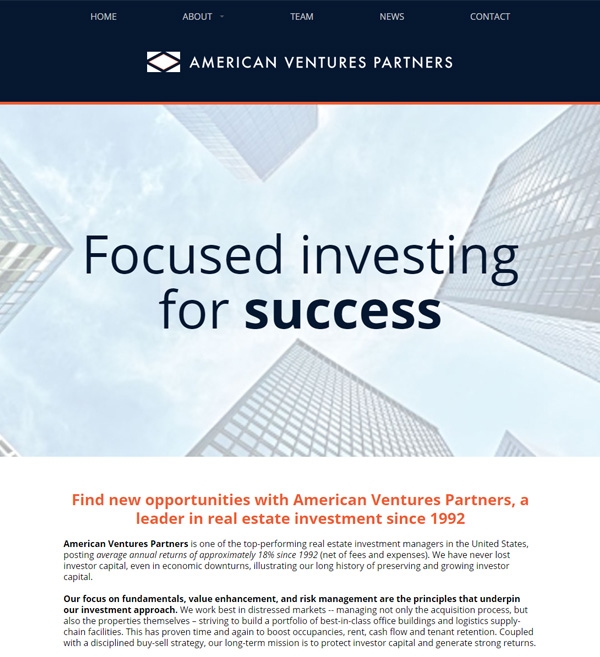 Website Design American Ventures Partners