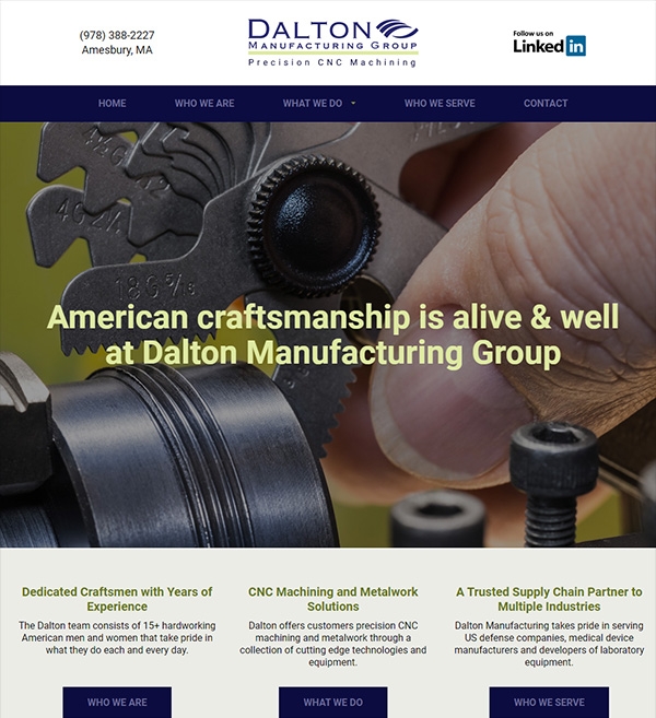 Website Design Dalton Manufacturing