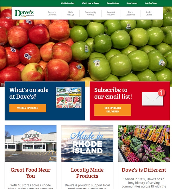 Website Design Dave's Fresh Marketplace