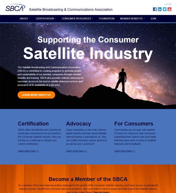 Website Design Satelite Broadcasting Association