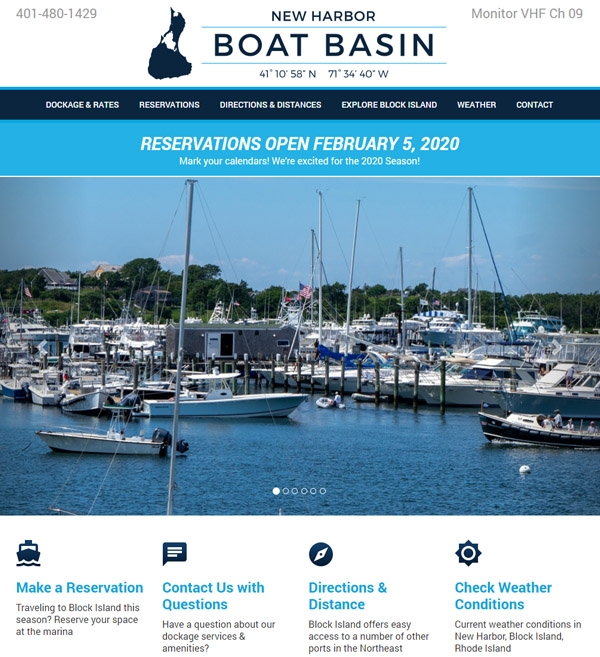Website Design New Harbor Boat Basin