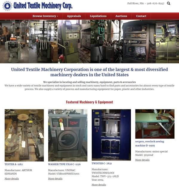 Website Design United Textile Machinery