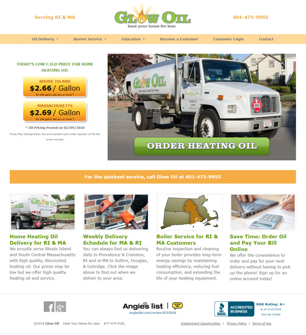 Website Design Glow Oil