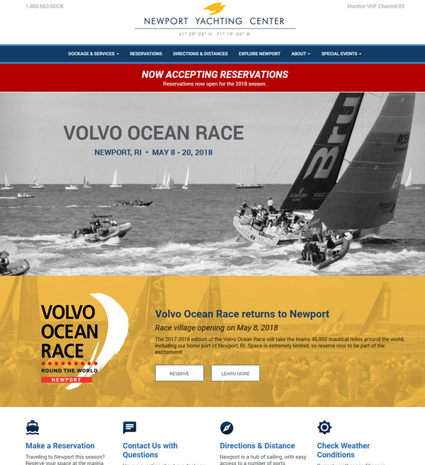 Website Design Newport Yachting Center