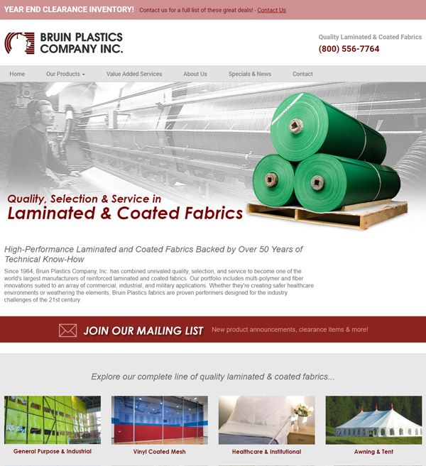 Website Design Bruin Plastics