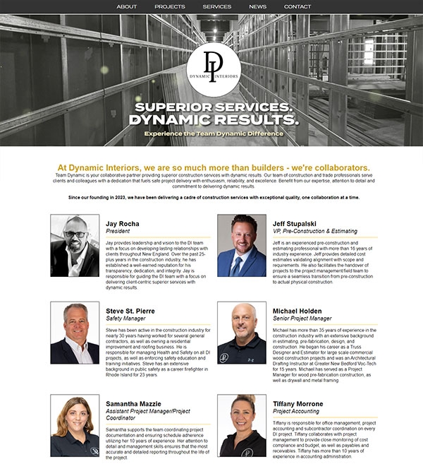 Website Design for Dynamic Interiors