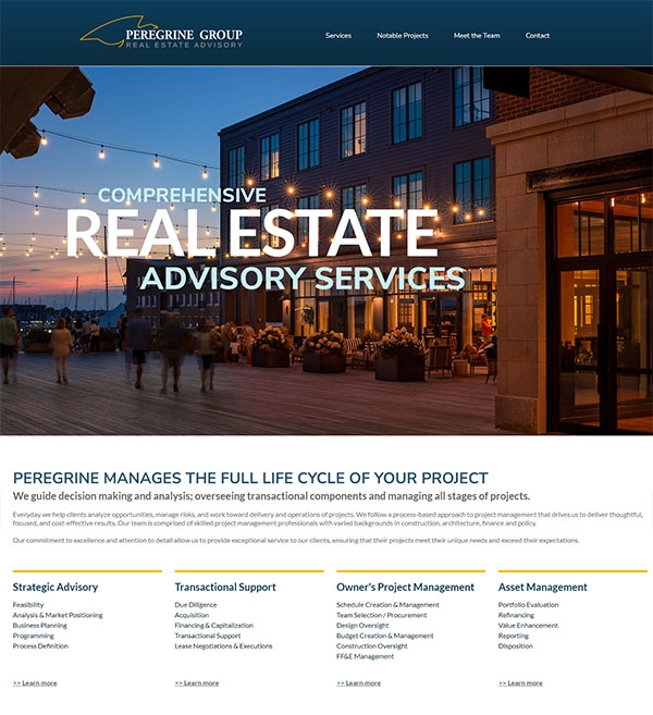 Website Design for Peregrine Group